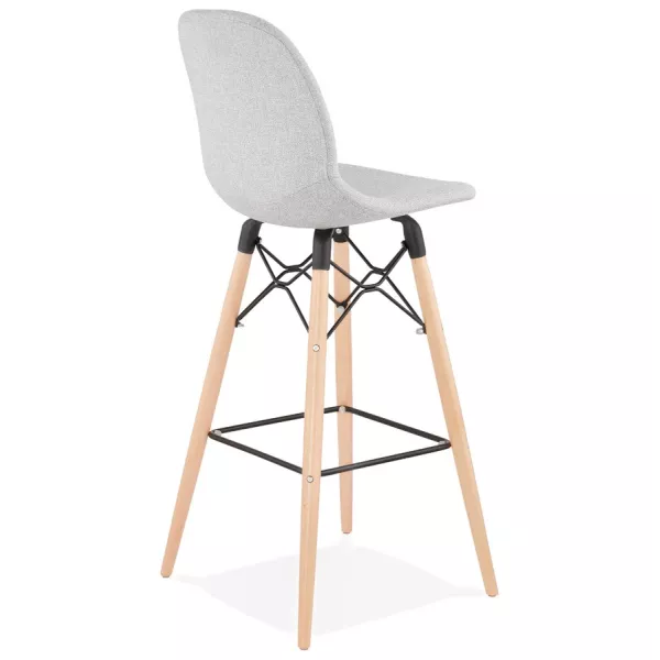 Tabouret de bar design scandinave en tissu PAOLO (gris clair)