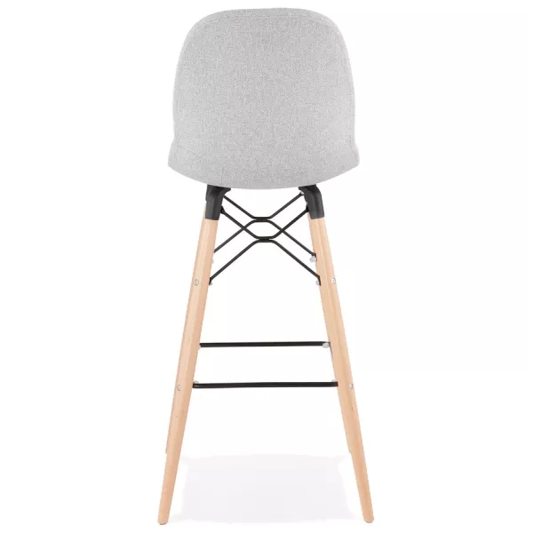 Tabouret de bar design scandinave en tissu PAOLO (gris clair)