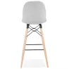 Tabouret de bar design scandinave en tissu PAOLO (gris clair)