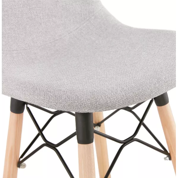 Tabouret de bar design scandinave en tissu PAOLO (gris clair)