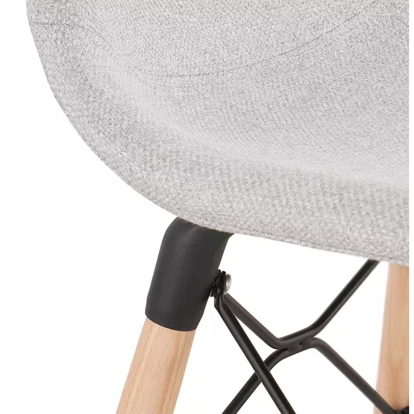 Tabouret de bar design scandinave en tissu PAOLO (gris clair)