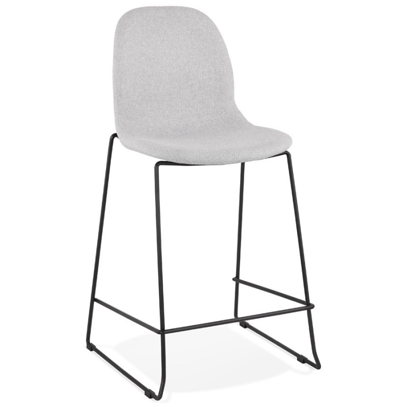 Tabouret de bar chaise de bar mi-hauteur design empilable en tissu DOLY MINI (gris clair)