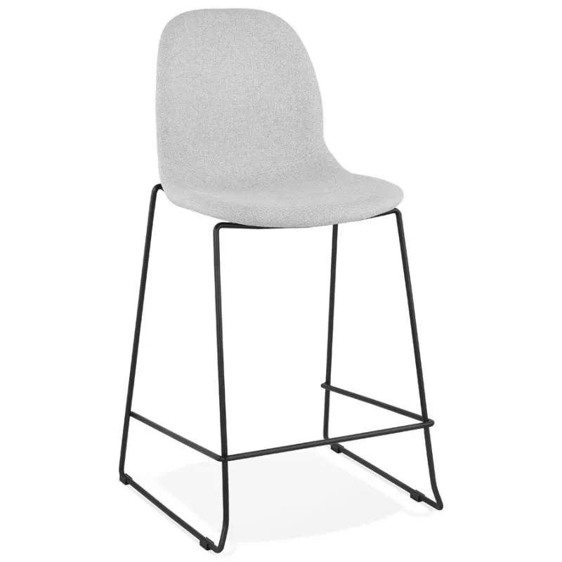 Tabouret de bar chaise de bar mi-hauteur design empilable en tissu DOLY MINI (gris clair)