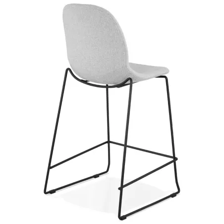 Tabouret de bar chaise de bar mi-hauteur design empilable en tissu DOLY MINI (gris clair)