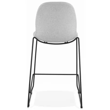 Tabouret de bar chaise de bar mi-hauteur design empilable en tissu DOLY MINI (gris clair)