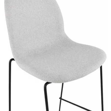 Tabouret de bar chaise de bar mi-hauteur design empilable en tissu DOLY MINI (gris clair)