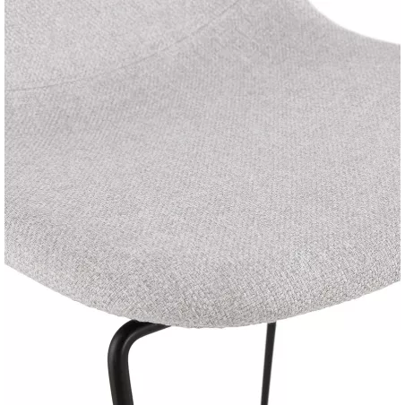 Tabouret de bar chaise de bar mi-hauteur design empilable en tissu DOLY MINI (gris clair)