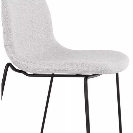 Tabouret de bar chaise de bar mi-hauteur design empilable en tissu DOLY MINI (gris clair)