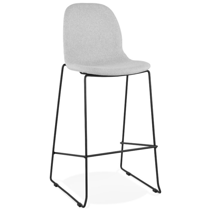 Tabouret de bar chaise de bar design empilable en tissu DOLY (gris clair)