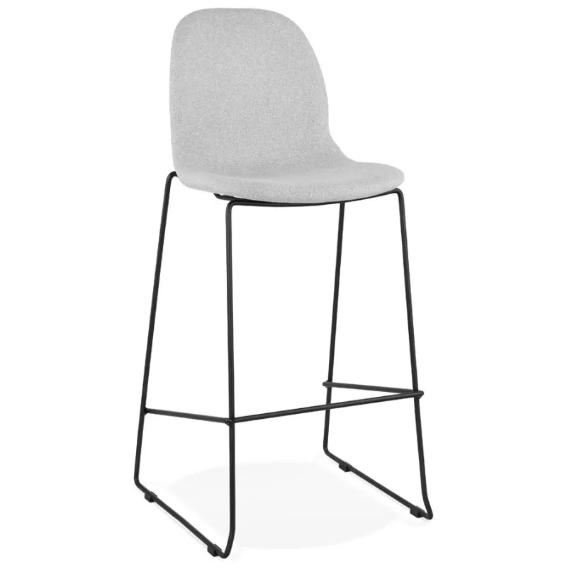 Tabouret de bar chaise de bar design empilable en tissu DOLY (gris clair)