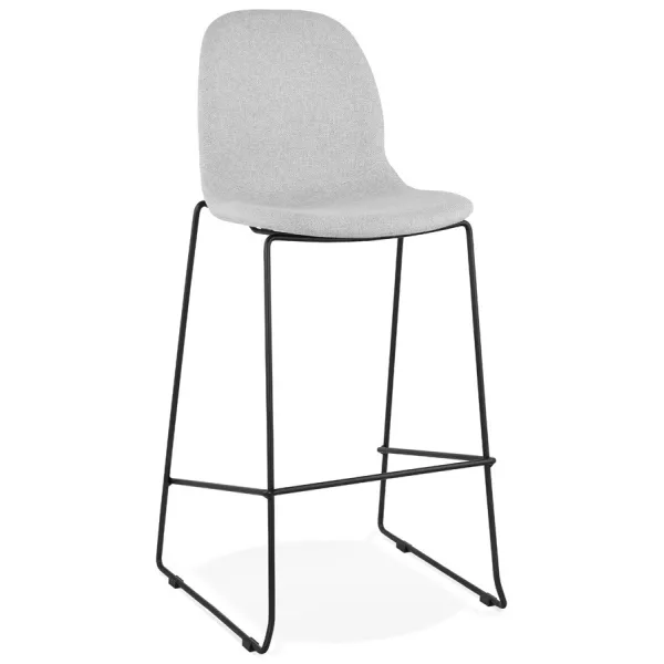 Tabouret de bar chaise de bar design empilable en tissu DOLY (gris clair)