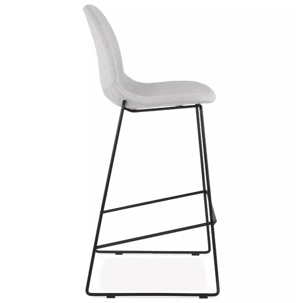 Tabouret de bar chaise de bar design empilable en tissu DOLY (gris clair)