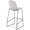 Tabouret de bar chaise de bar design empilable en tissu DOLY (gris clair)