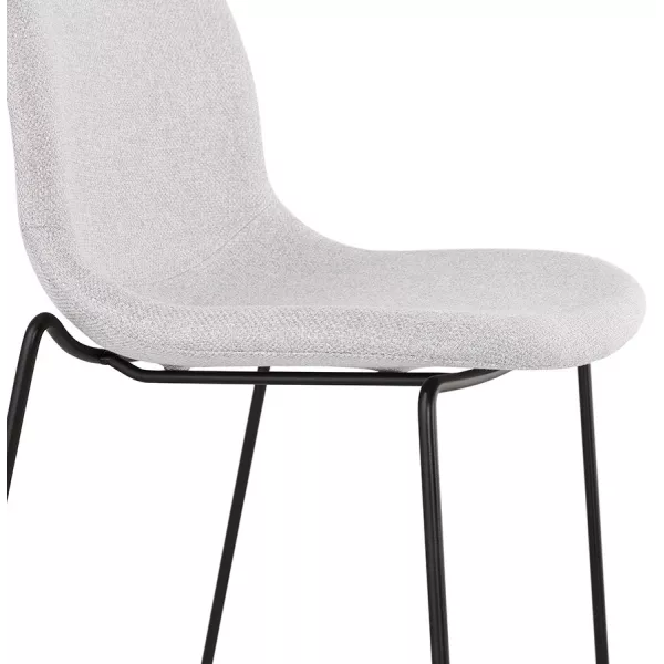 Tabouret de bar chaise de bar design empilable en tissu DOLY (gris clair)