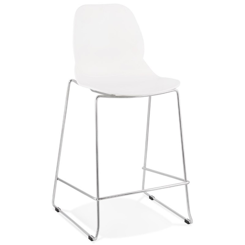 Tabouret de bar chaise de bar mi-hauteur design empilable JULIETTE MINI (blanc)