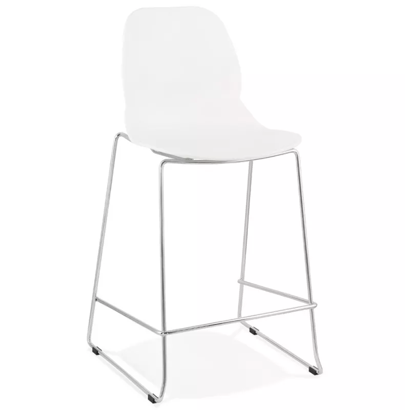 Tabouret de bar chaise de bar mi-hauteur design empilable JULIETTE MINI (blanc)