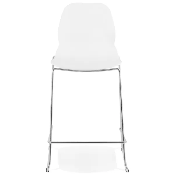 Tabouret de bar chaise de bar mi-hauteur design empilable JULIETTE MINI (blanc)