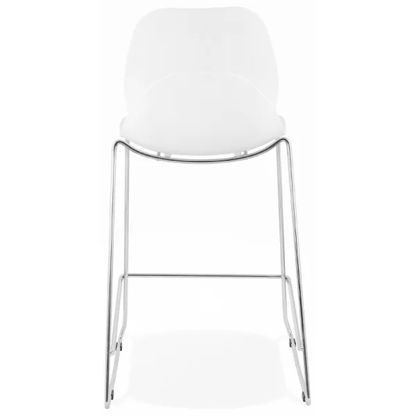 Tabouret de bar chaise de bar mi-hauteur design empilable JULIETTE MINI (blanc)