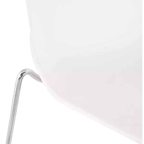 Tabouret de bar chaise de bar mi-hauteur design empilable JULIETTE MINI (blanc)