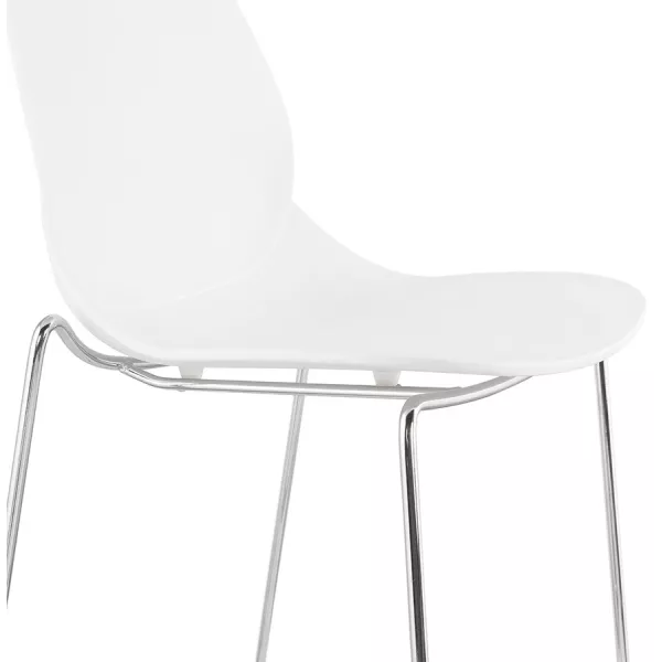 Tabouret de bar chaise de bar mi-hauteur design empilable JULIETTE MINI (blanc)