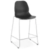 Tabouret de bar chaise de bar mi-hauteur design empilable JULIETTE MINI (noir)