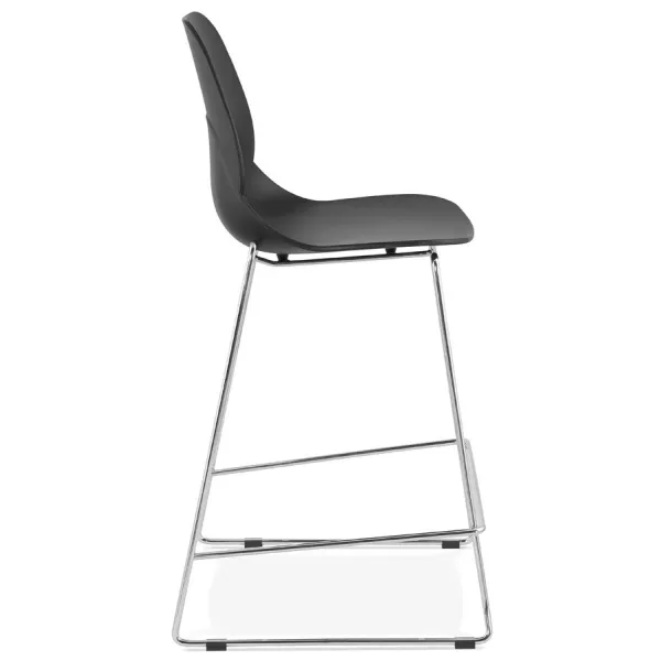 Tabouret de bar chaise de bar mi-hauteur design empilable JULIETTE MINI (noir)