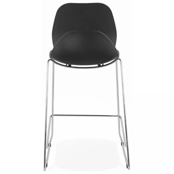 Tabouret de bar chaise de bar mi-hauteur design empilable JULIETTE MINI (noir)