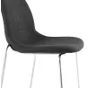 Tabouret de bar mi-hauteur scandinave empilable en tissu pieds métal chromé LOKUMA MINI (gris foncé)