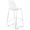 Tabouret de bar mi-hauteur empilable design pieds métal chromé JULIETTE (blanc)