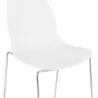 Tabouret de bar mi-hauteur empilable design pieds métal chromé JULIETTE (blanc)