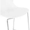 Tabouret de bar mi-hauteur empilable design pieds métal chromé JULIETTE (blanc)