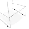 Tabouret de bar mi-hauteur empilable design pieds métal chromé JULIETTE (blanc)