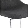 Tabouret de bar chaise de bar scandinave empilable en tissu pieds métal chromé LOKUMA (gris foncé)