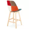 Tabouret de bar mi-hauteur bohème patchwork en tissu MAGIC MINI (multicolore)