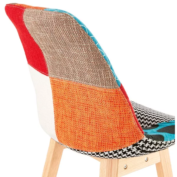 Tabouret de bar mi-hauteur bohème patchwork en tissu MAGIC MINI (multicolore)