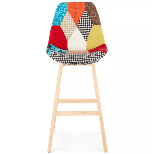 Tabouret de bar chaise de bar bohème patchwork en tissu MAGIC (multicolore)