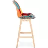 Tabouret de bar chaise de bar bohème patchwork en tissu MAGIC (multicolore)