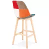 Tabouret de bar chaise de bar bohème patchwork en tissu MAGIC (multicolore)