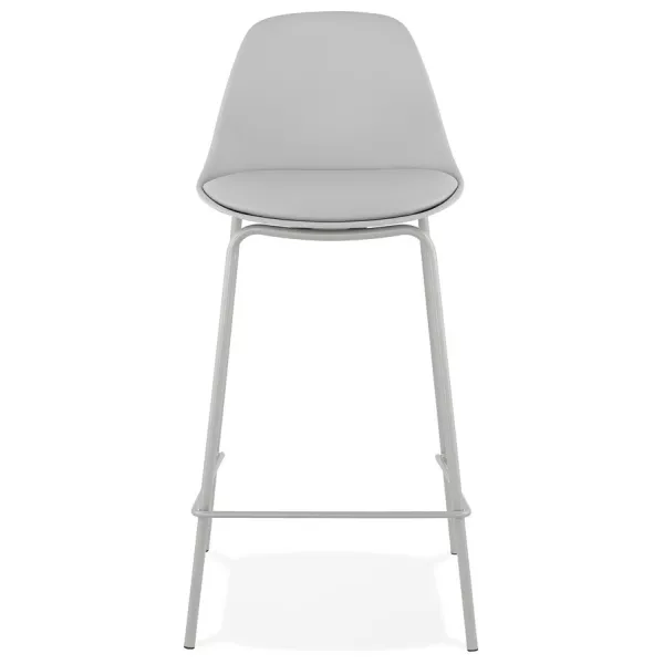 Tabouret de bar mi-hauteur vintage pieds gris clair OCEANE MINI (gris clair)