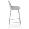 Tabouret de bar mi-hauteur vintage pieds gris clair OCEANE MINI (gris clair)