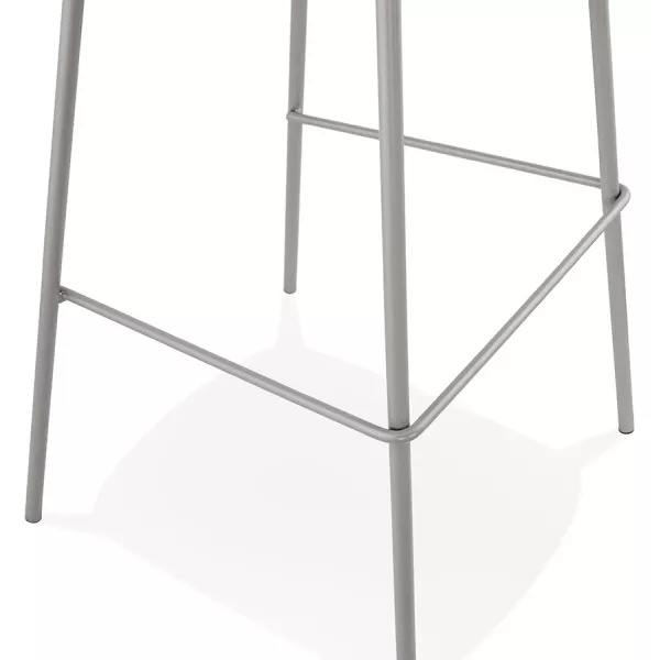 Tabouret de bar mi-hauteur vintage pieds gris clair OCEANE MINI (gris clair)