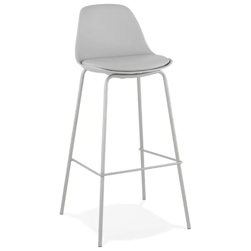 Tabouret de bar chaise de bar industriel pieds gris clair OCEANE (gris clair)