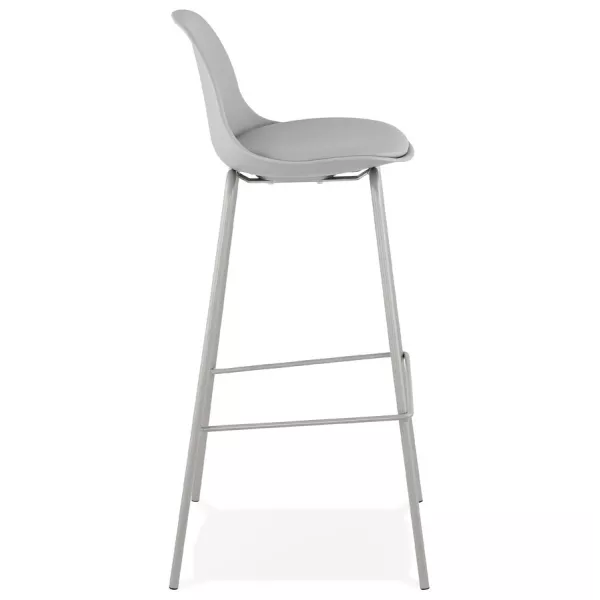 Tabouret de bar chaise de bar industriel pieds gris clair OCEANE (gris clair)