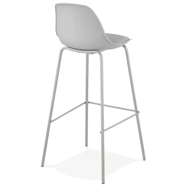 Tabouret de bar chaise de bar industriel pieds gris clair OCEANE (gris clair)