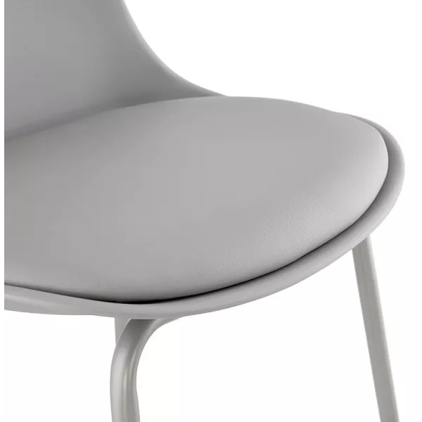 Tabouret de bar chaise de bar industriel pieds gris clair OCEANE (gris clair)