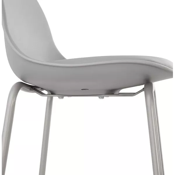 Tabouret de bar chaise de bar industriel pieds gris clair OCEANE (gris clair)