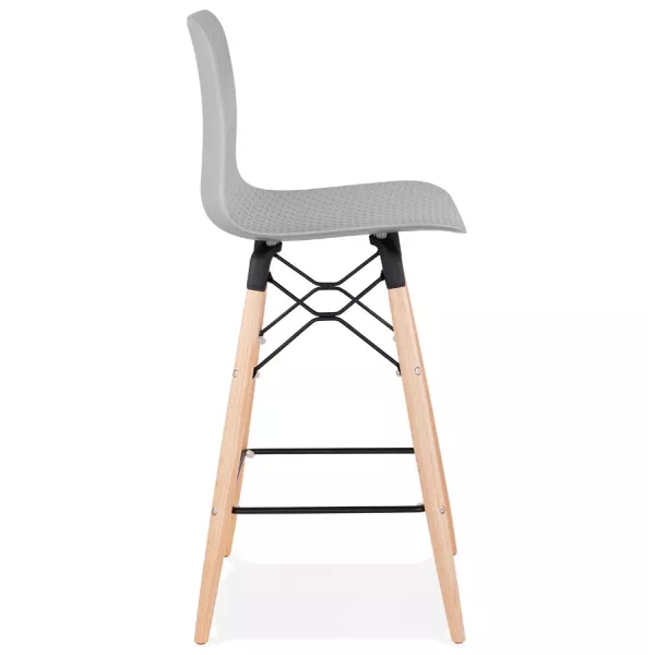 Tabouret de bar mi-hauteur scandinave FAIRY MINI (gris clair)