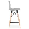 Tabouret de bar mi-hauteur scandinave FAIRY MINI (gris clair)