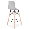 Tabouret de bar mi-hauteur scandinave FAIRY MINI (gris clair)