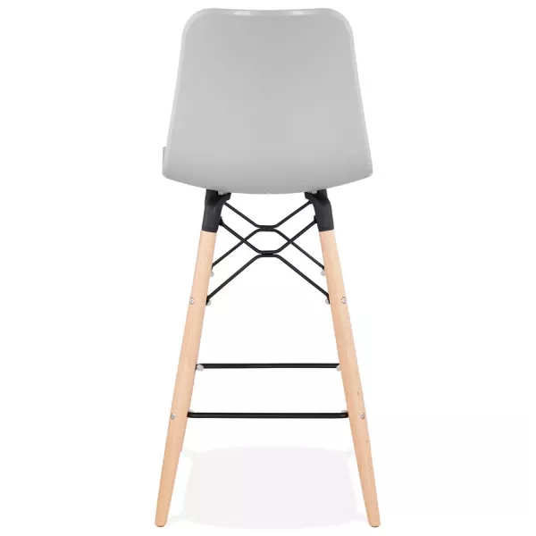 Tabouret de bar mi-hauteur scandinave FAIRY MINI (gris clair)